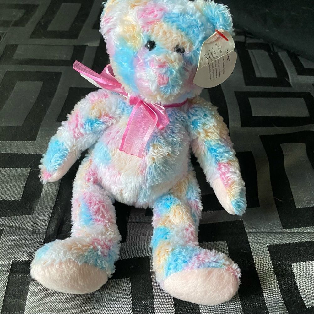 TY Beanie Baby “Twirls” the Super Cute Multicoloured Bear! (8.5 inch)